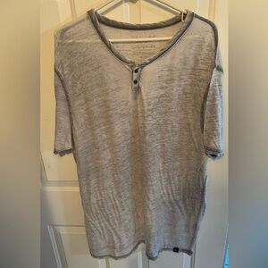 Lucky Brand Light Gray Short Sleeve Henley